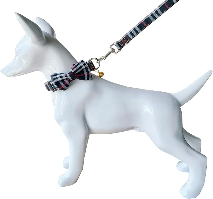 Yizepet Dog Collar and Leash Set-Plaid Puppy Collar - Image 5