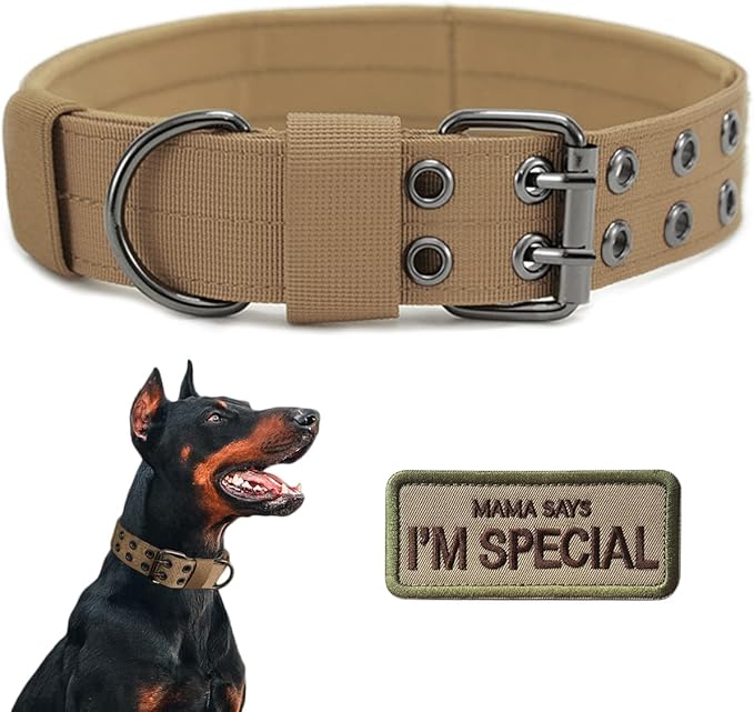 Tactical Dog Collar Military Adjustable Dog Collars Soft Nylon Training Collar by Periflowin