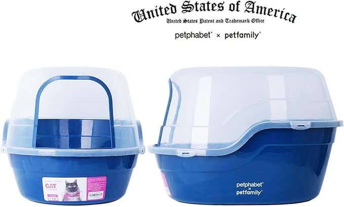 petphabet Covered Litter Box, Jumbo Hooded Cat Litter Box Holds Up to Two Small - Image 5