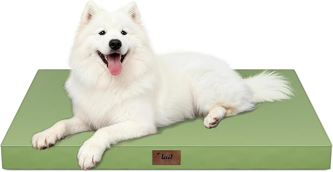 Outdoor Large Washable Dog Bed, Orthopedic Egg Crate Foam Dog Crate Mat by TailStories