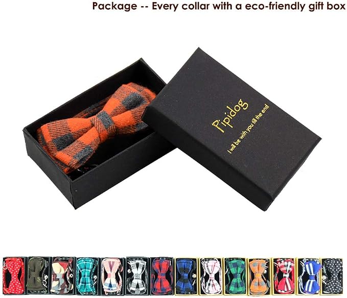 Cat Collars Breakaway with Bell and Bow Tie, Plaid Design Adjustable Safety - Image 2