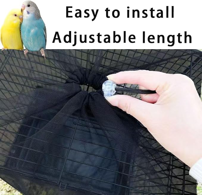 Bird Cage Cover, Parakeet Cage Acessories Adjustable Seed Catcher Birdcage Seed - Image 5