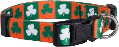 Native Pup St Patricks Dog Collar- Saint Patrick Green Shamrock Pet Collars- by NativePup