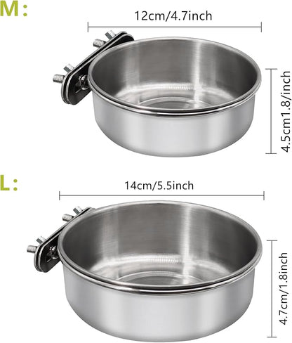 Medium+Large Bird Feeding Dish Cups, Parrot Food Bowl Cage - Image 2