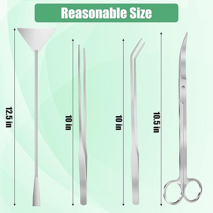 Aquarium Aquascape Tools Kit, 4 in 1 Anti-Rust Aquatic Plant Aquascaping Tool - Image 2