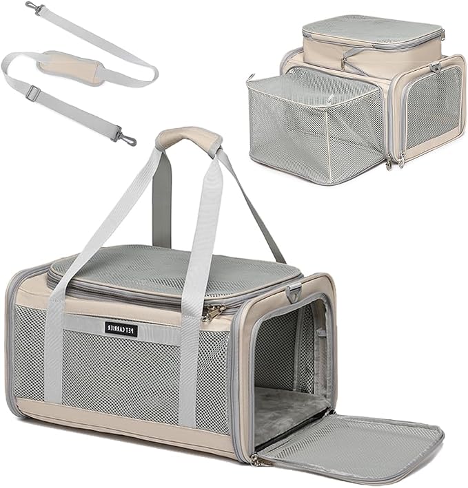 Airline Approved Pet Carrier for Cats and Small Dogs up to 15 lbs, Breathable by ioviewforpet