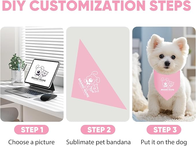 BRT Bearingshui Triangle Dog Bandana 12 Pack, Blank Dog Handkerchief Scarf - Image 4