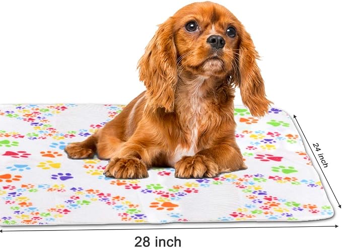 Comsmart Dog Blankets for Small Dogs, 6 Pack Puppy Blanket Cute Paw Print Pet - Image 3