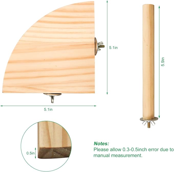 2 Pack Bird Perch Platform, Parrot Stand Sector Playground Wood Perch Stand Toy - Image 2