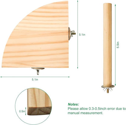2 Pack Bird Perch Platform, Parrot Stand Sector Playground Wood Perch Stand Toy - Image 2