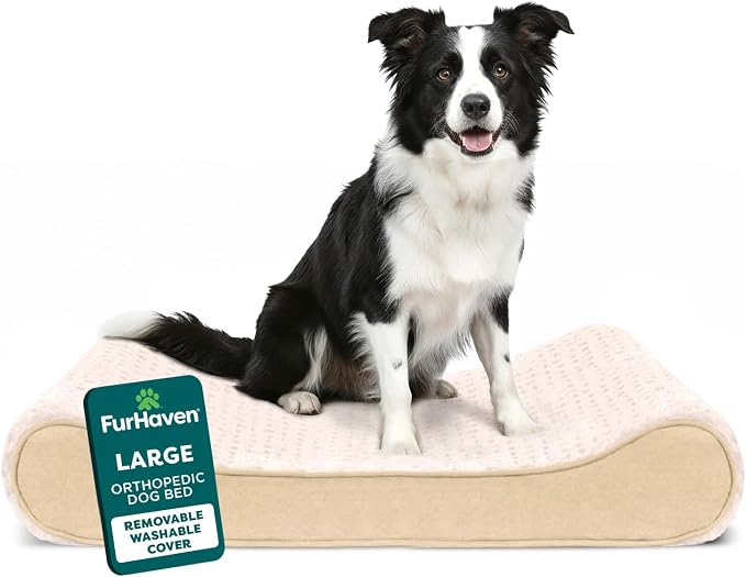 FurHaven Orthopedic Dog Bed for Large/Medium Dogs, Luxe Lounger Contour Mattress by FurHaven