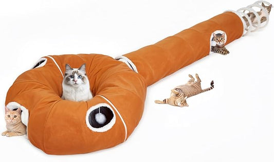 Ownpets 2-in-1 Cat Tunnel, Large Lollipop Shape Cat Tunnel Toy by Ownpets
