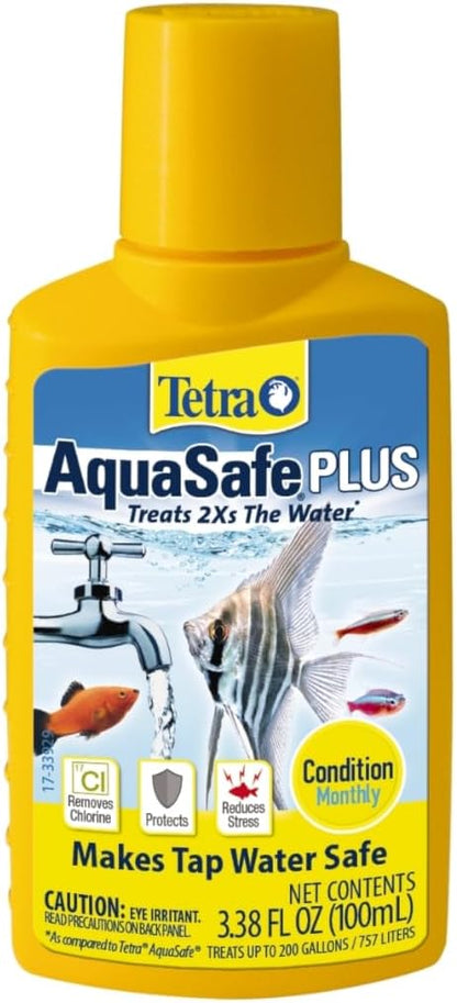 Tetra AquaSafe Plus 3.38 Ounces, Aquarium Water Conditioner And Dechlorinator by Tetra