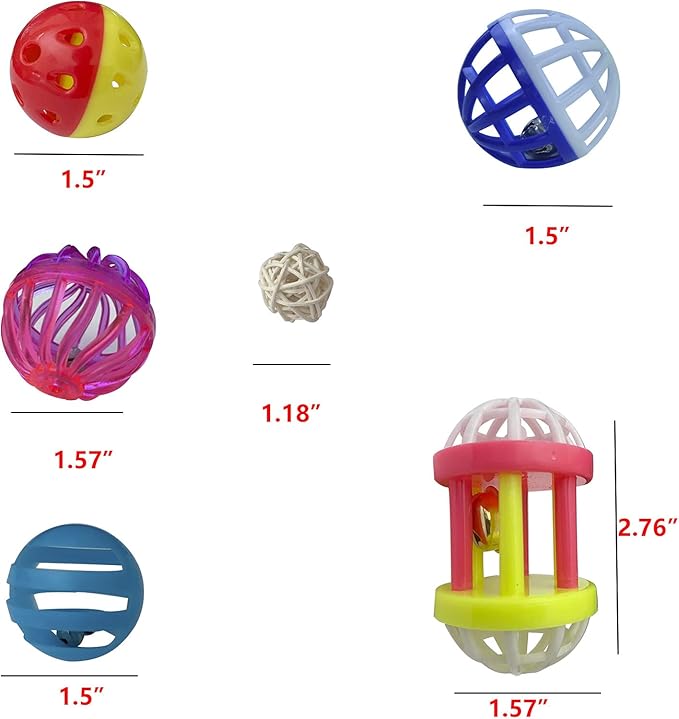 6pcs Foraging Ball Bird Toys Conures Feeder Toys Parakeets Foot Talon Toy - Image 6