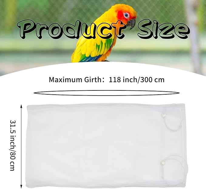 Daoeny Bird Cage Seed Catcher, Large Bird Cage Cover, Adjustable Soft Airy - Image 3