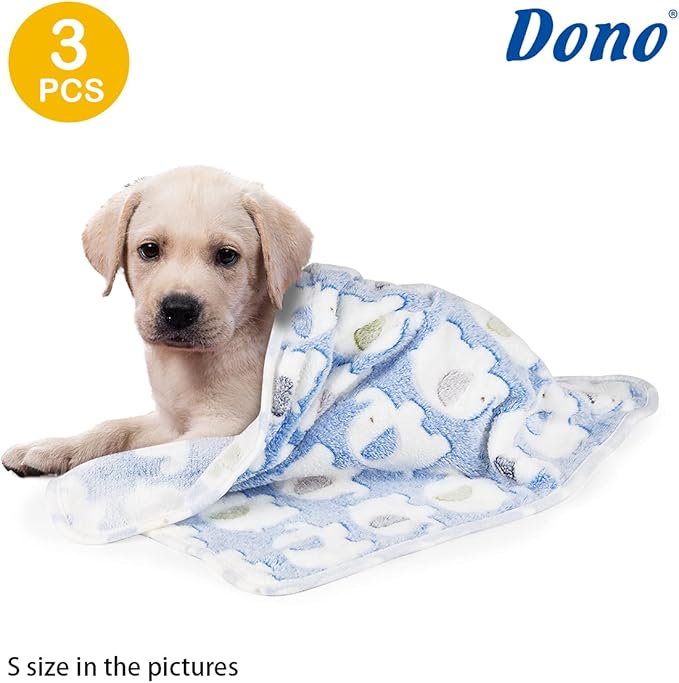 Dono 1 Pack 3 Dog Blankets, Soft Fluffy Fleece Pet Blanket Warm Sleep Mat Paw - Image 2