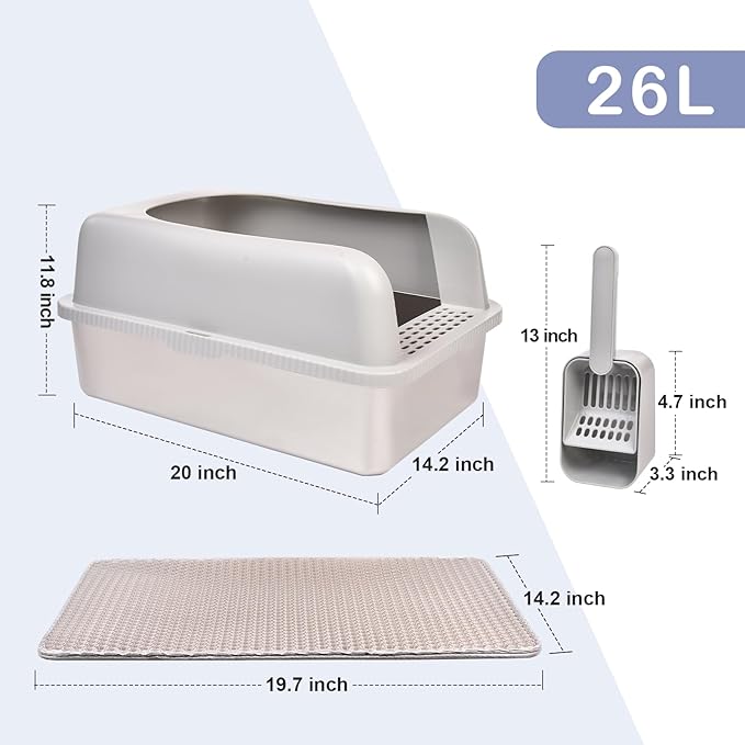 Henkelion 2 Pack Stainless Steel Cat Litter Box - Image 2