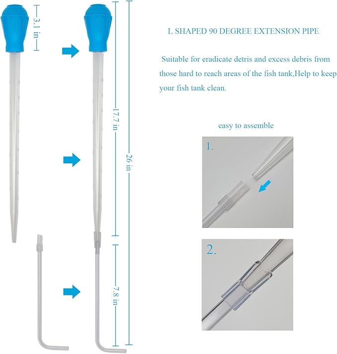 Aquarium Coral Feeder Fish Feeder Waste Clean Tool Manual Cleaner Water Changer - Image 5
