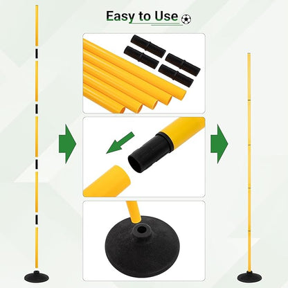6 FT Agility Poles for Soccer, Basketball, Equestrian, Pet Training, 4/6/8/10 - Image 5