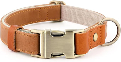Plutus Pet Genuine Leather & Hemp Dog Collar – Adjustable Heavy Duty Pet Collar by PLUTUSPET