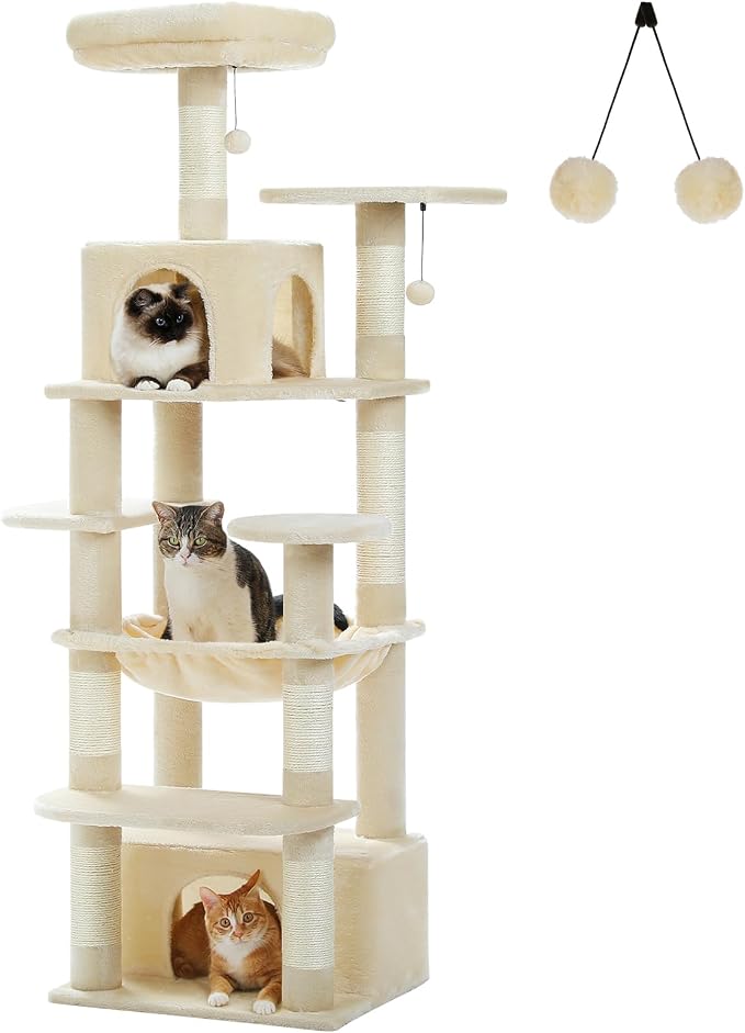 Cat Tree for Indoor Cats, 64.5" Tall Cat Tower - Image 8