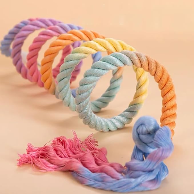 59-Inch Hanging Bird Rope Perch Stand Extra Long Gradient Color Swing - Image 2
