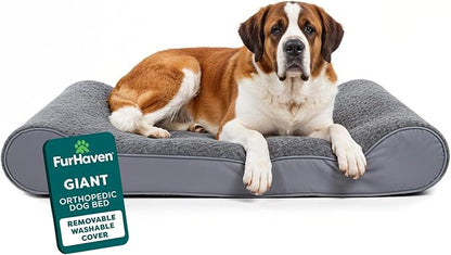 FurHaven Orthopedic Dog Bed for Large Dogs, Luxe Lounger Contour Mattress by FurHaven