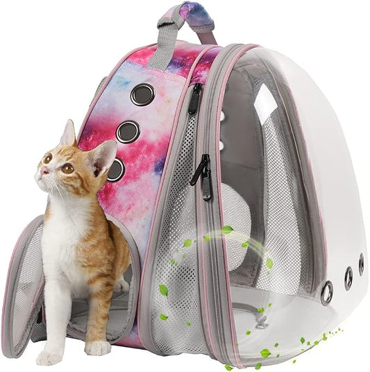 Front Expandable Cat Backpack Carrier, Fit up to 20 lbs, Space Capsule by halinfer