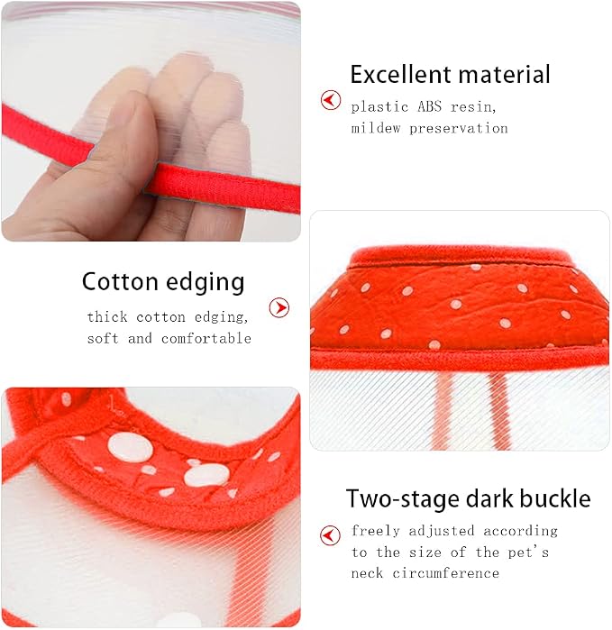 Pet Cone Recovery Dog Cone Adjustable Dog Collar Clear Padded Collar - Image 4
