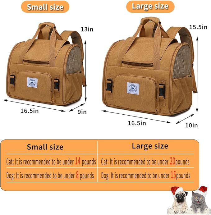 Pet Backpack Carrier for Small Dogs Medium, Large Cats, Breathable and - Image 2