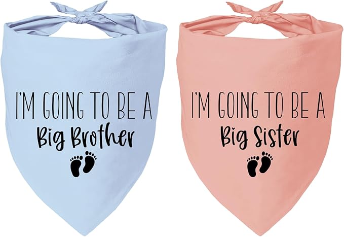 2 Pack Dog Bandana Pregnancy Announcement, I'm Going to Be a Big Brother Gender by YROVWENQ