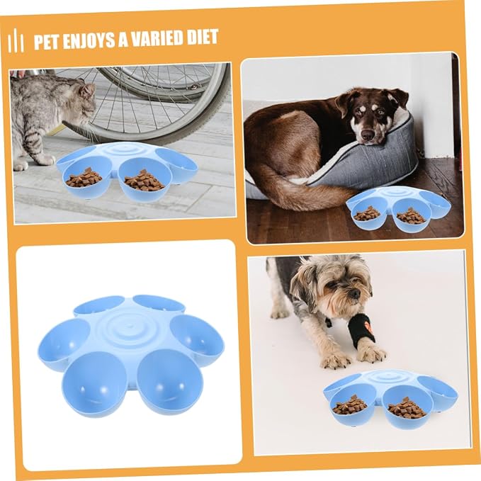 Toyvian Multi-Grid Floral Pet Feeding Bowl - Image 8