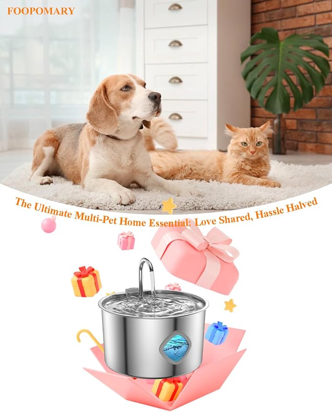 Cat Water Fountain Stainless Steel Large Capacity Automatic Water Dispenser - Image 9