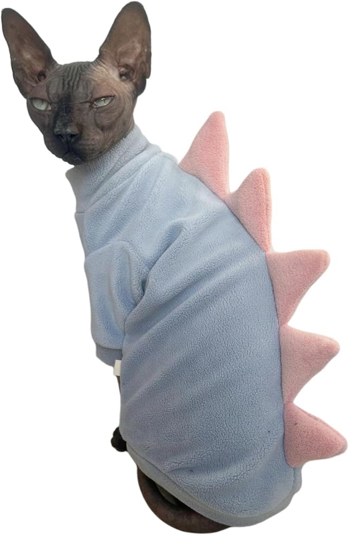 Dinosaur Sphynx Cat Clothes, Soft Polar Fleece Sweater - Image 4