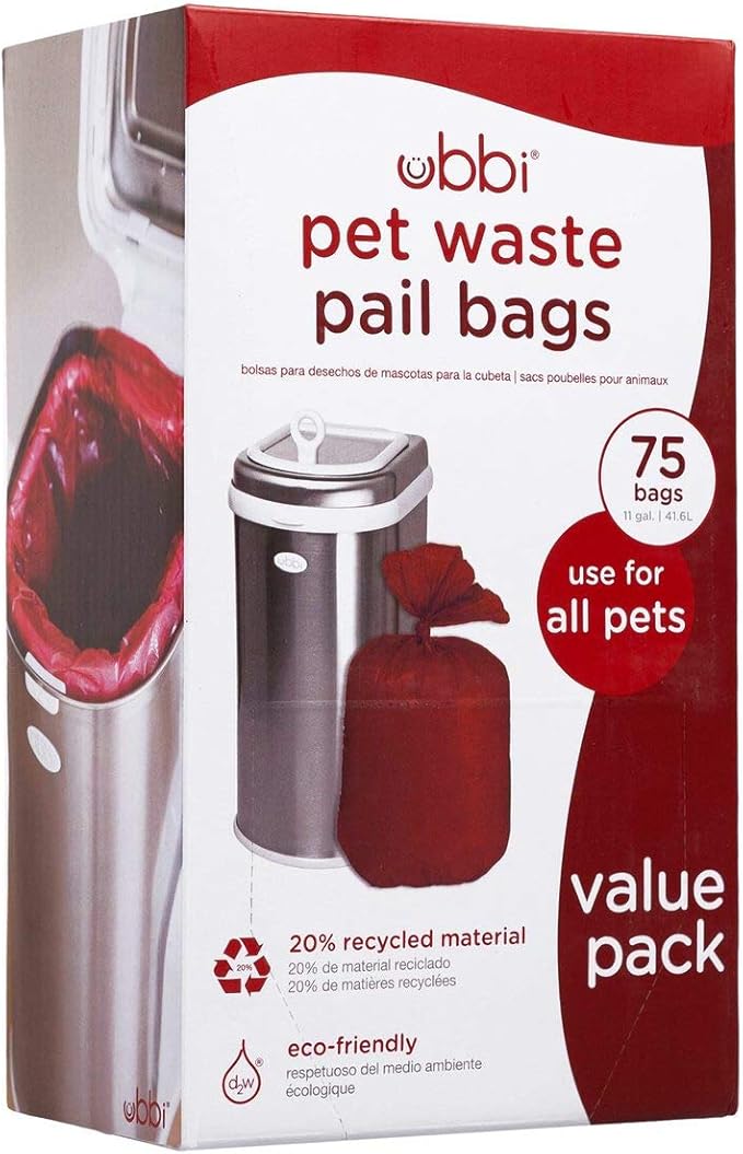 Ubbi Pet Waste Pail Bags, Cat Litter Box Cleaning Solution by Ubbi