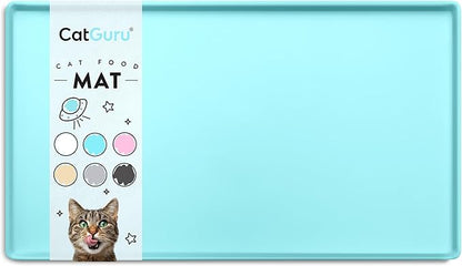 CatGuru Cat Food Mat, Small & Large Pet Feedingd Mat, 100% Waterproof Cat Mats by CatGuru