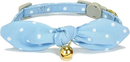 Bowtie Cat Collar with Bell, 2 Pack Cotton Breakaway Kitten Collars with - Image 3