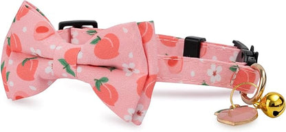 2 Pack Cotton Cat Collar with Bow Tie and Bell - Image 3