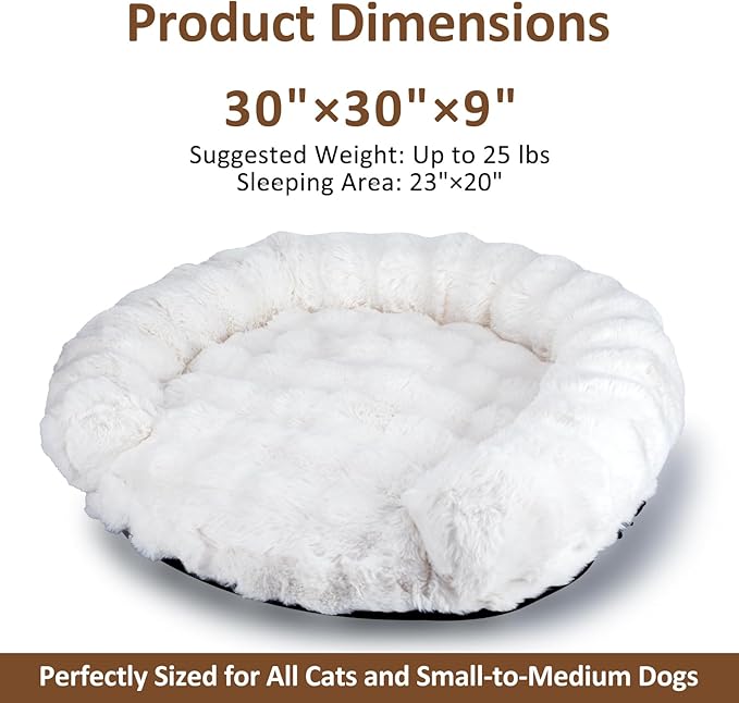 Dog Bed Couch Sofa for Small Medium Dogs and Cats Round Plush Orthopedic Sofa - Image 5
