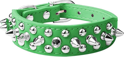Spiked Dog Collar Soft Pu Leather Mushrooms Rivet Spike Studded Puppy by Unknown