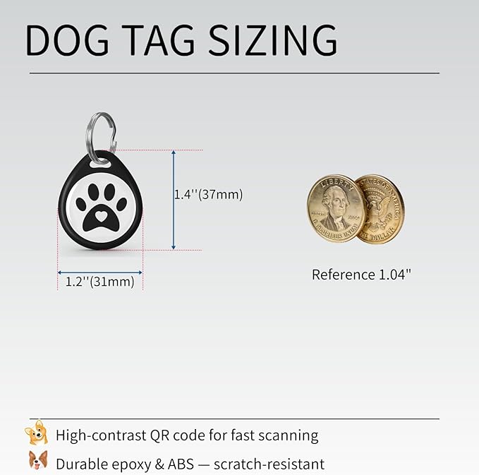 QR Code Dog ID Tag for Collar, Smart Pet ID - Image 2