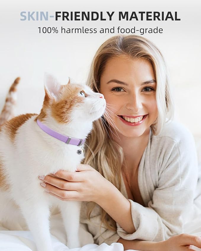 Cat Collar with Bell, Stretch Elastic Quick Release, Non Breakaway Lightweight - Image 6