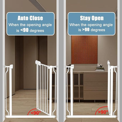 Extra Wide Baby Gates 71.5-76.3 Inch White Pressure Mounted Baby Gate Indoor - Image 5