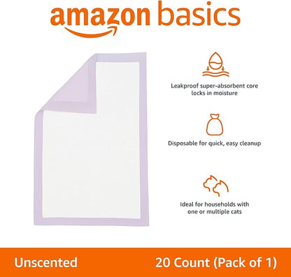 Amazon Basics Cat Pee Pads, Super Absorbent, Odor Control, Universal Fit - Image 2