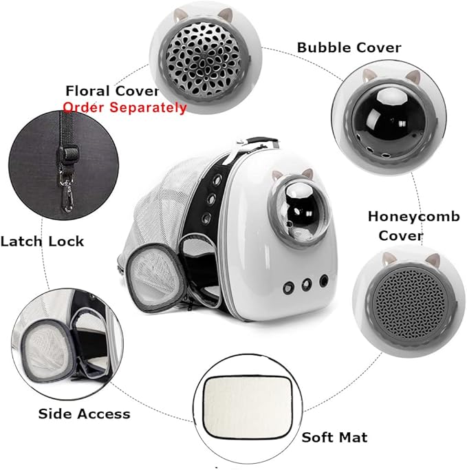 Back Expandable Cat Carrier Backpack, Backpack - Image 3