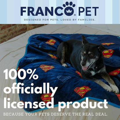 Franco Pet Superman DC Comics Super Soft Cozy Waterproof Sherpa-Backed Blanket - Image 8
