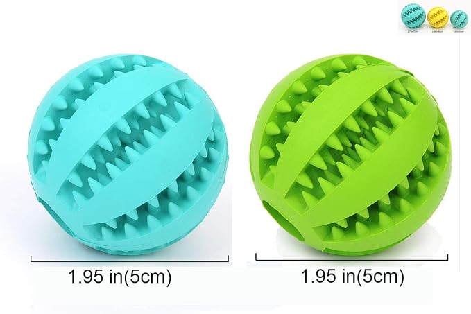 Sunglow 2 Pack Dog Toy Ball，Nontoxic Bite Resistant Teething Toys Balls - Image 2