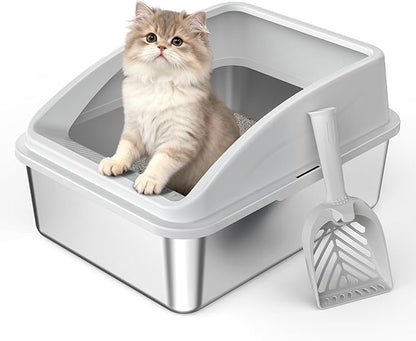 Stainless Steel Litter Box | Metal Kitty Litter Box by AIPERRO