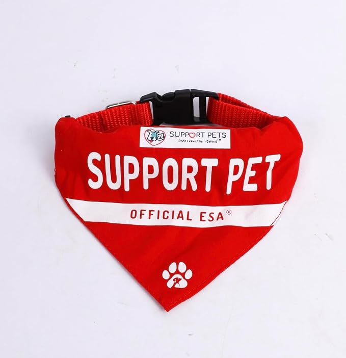 Support Pets Reversible ESA & PSD Pet Bandana – Printed “Support Pet” & Service - Image 3