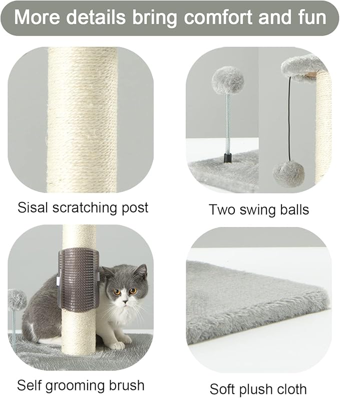 PEEKAB 32" Tall Cat Scratching Post Sisal Scratch Posts - Image 3